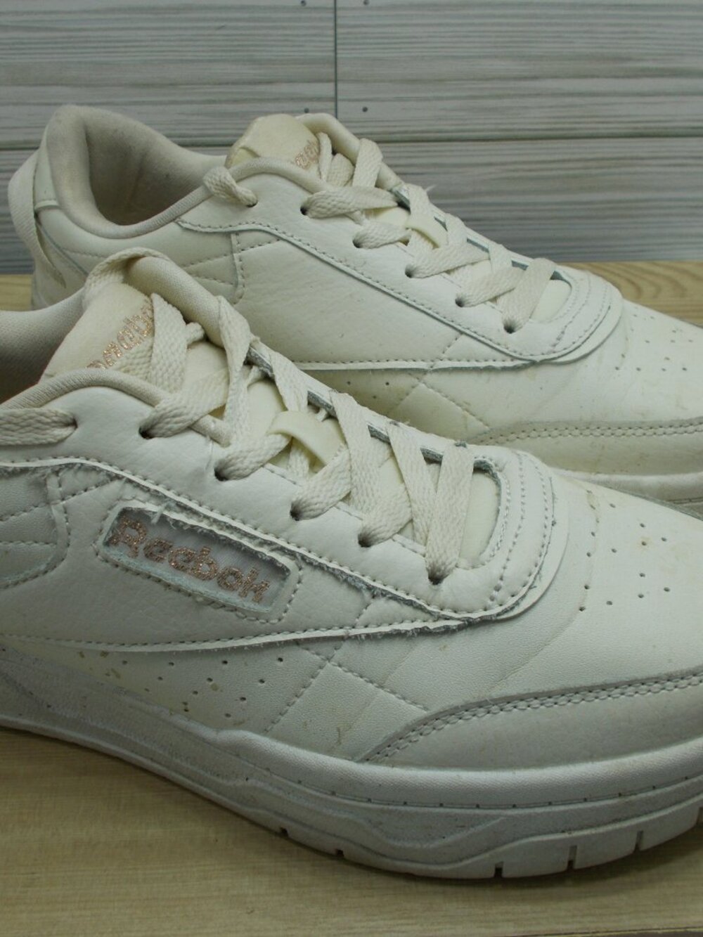 Reebok Classic Club C White Leather Rose Gold Platform Shoes Women's 7.5